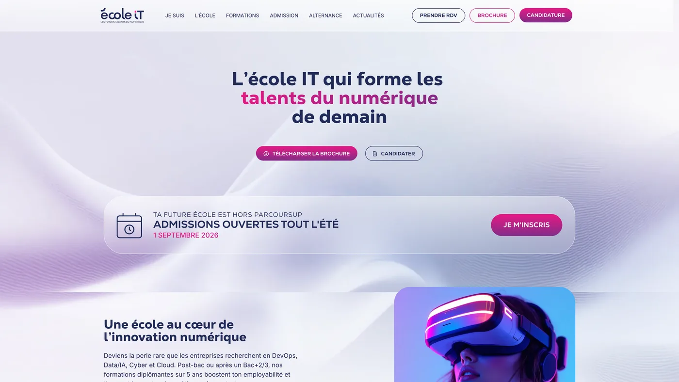 Web-design du site École IT