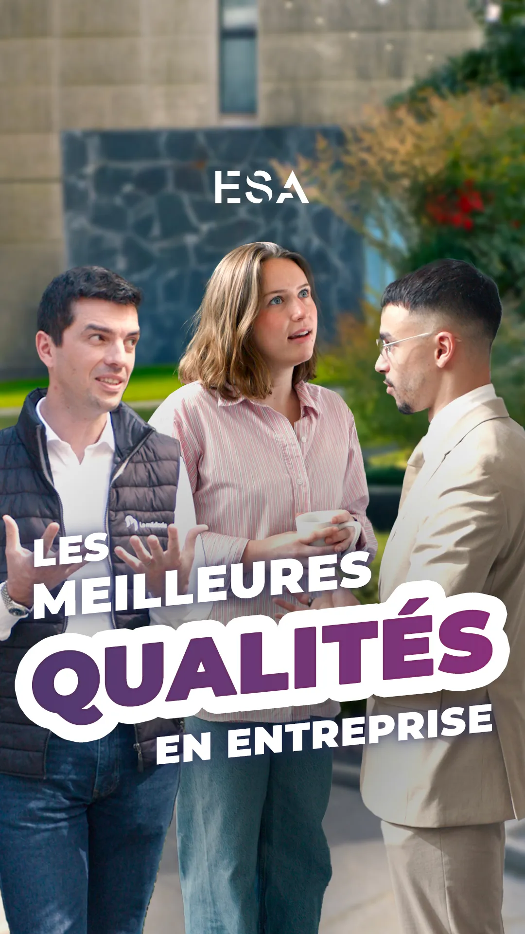 Série de vidéos verticales tournée sur le campus de l'ESA Assurances