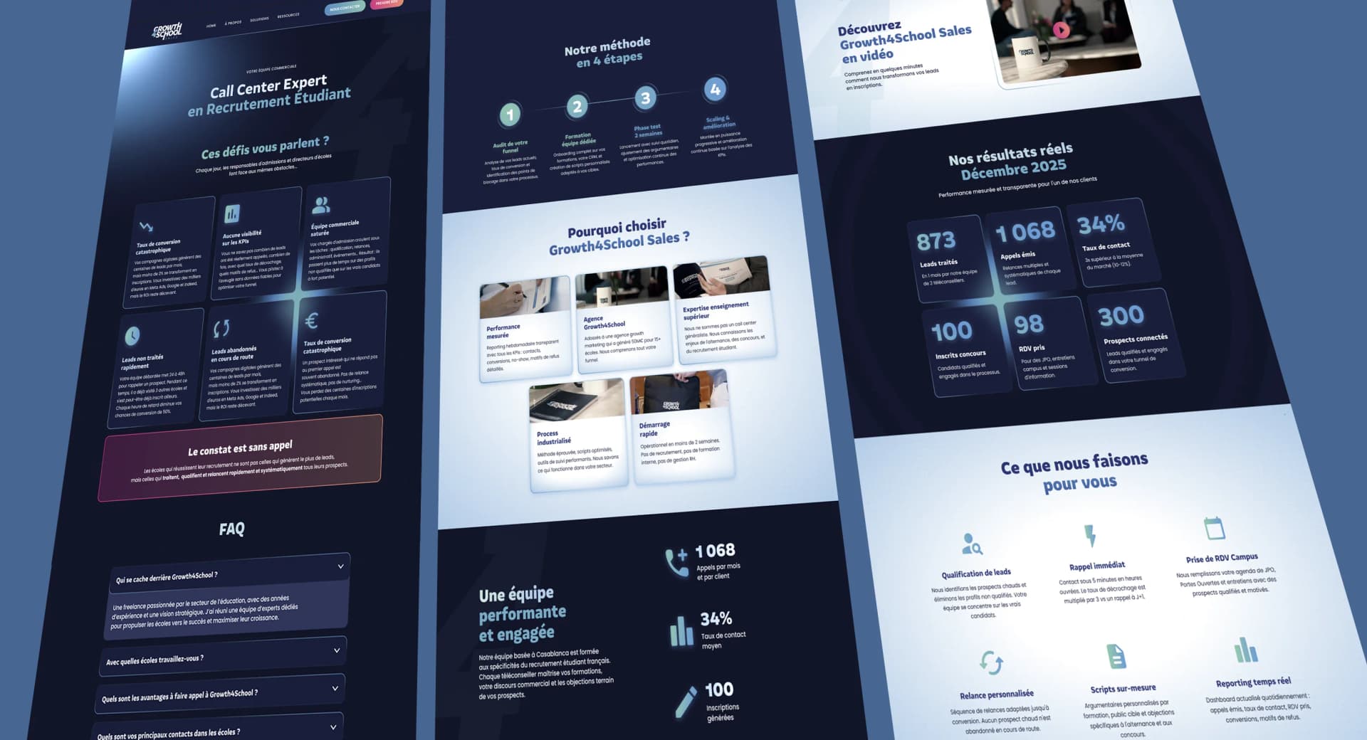 Web-design du site Growth4School Sales