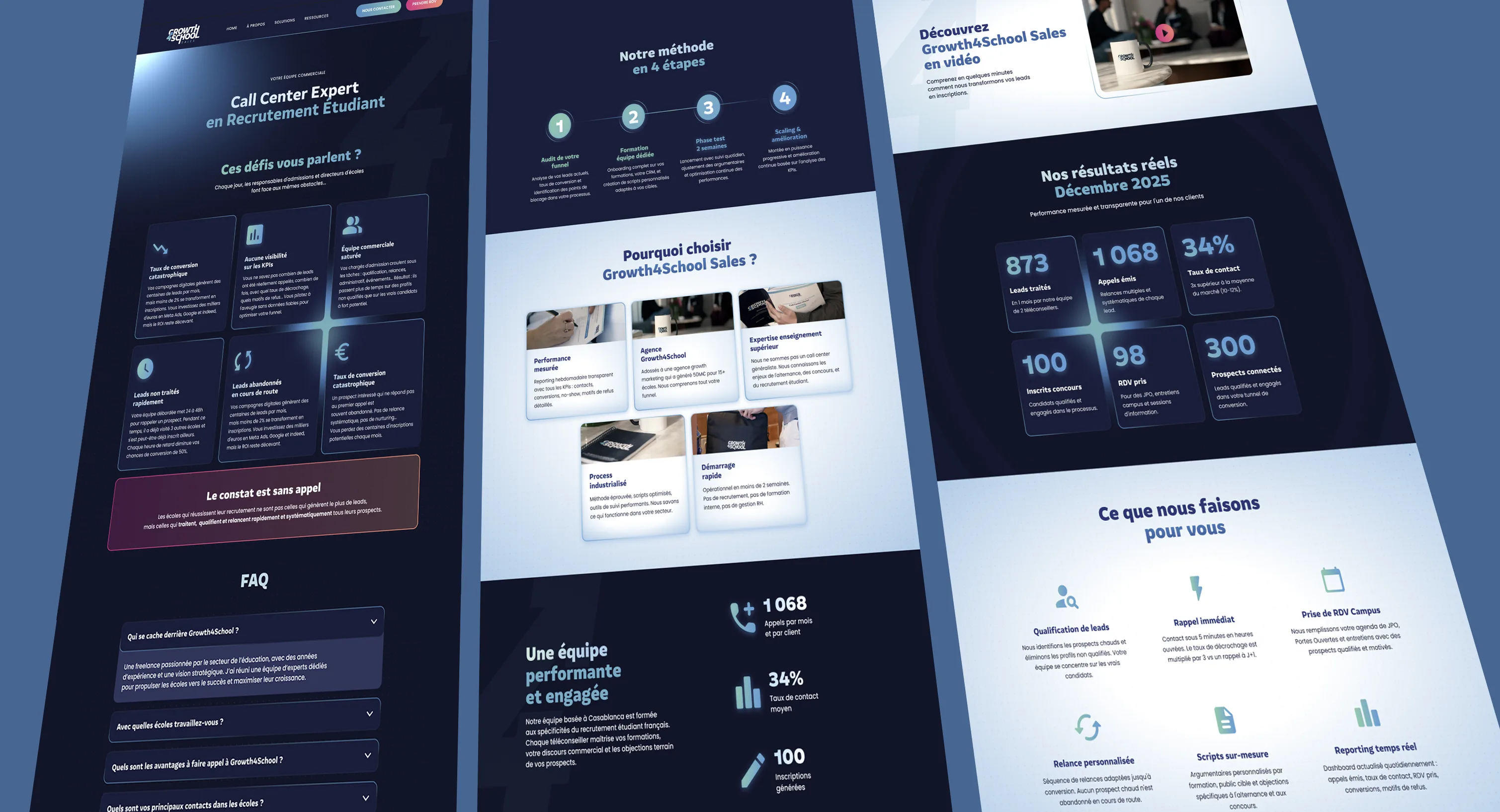 Web-design du site Growth4School Sales
